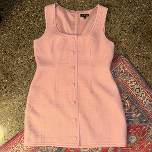 baby pink j crew sophia mini sleeveless tweed button dress 14